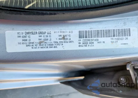 2013 Dodge Avenger Se из США, поврежденный, VIN 1C3CDZAB1DN710298